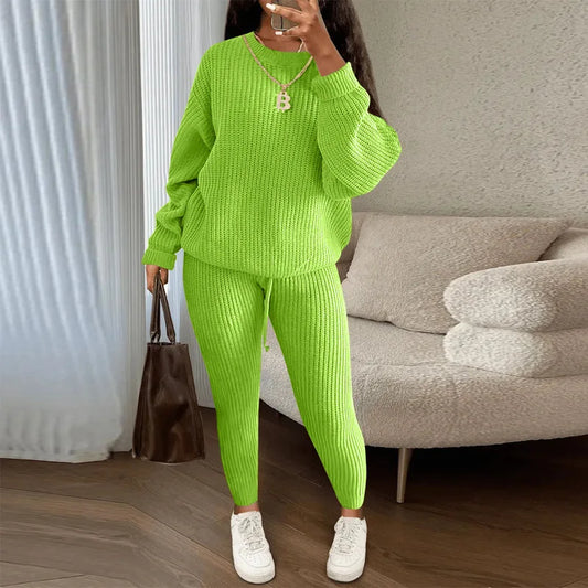 Knitted Sweater Two Piece Set For Women