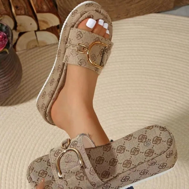 Women Wedges Slippers  Outdoor High Heels Women Slippers