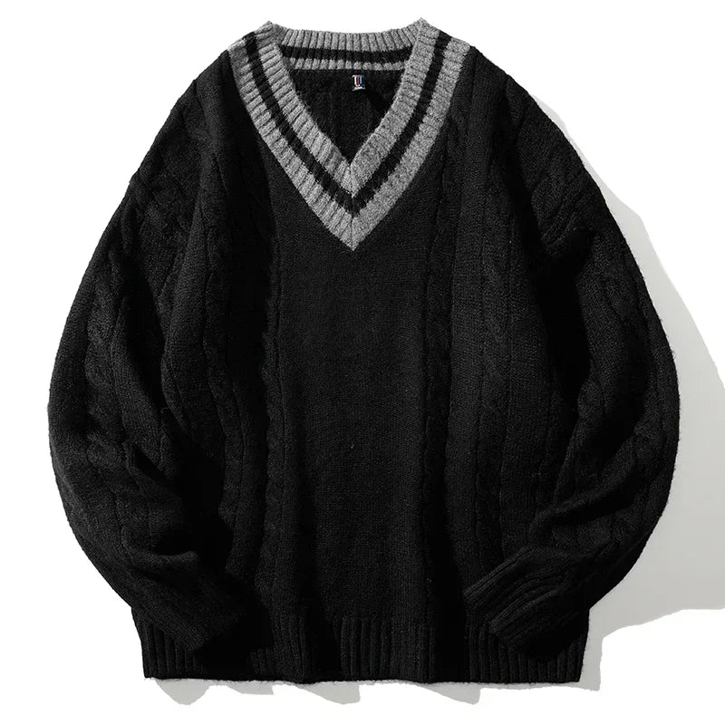 Men  Outdoor  V-neck Knitted Sweater