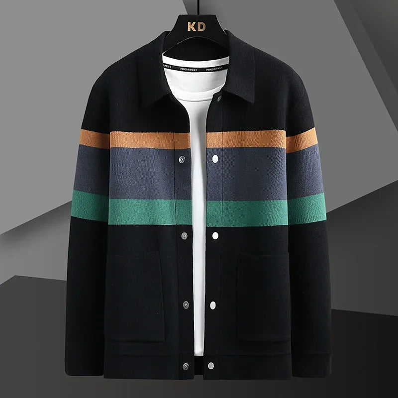 Mens Fashion Knitted Cardigan Coat