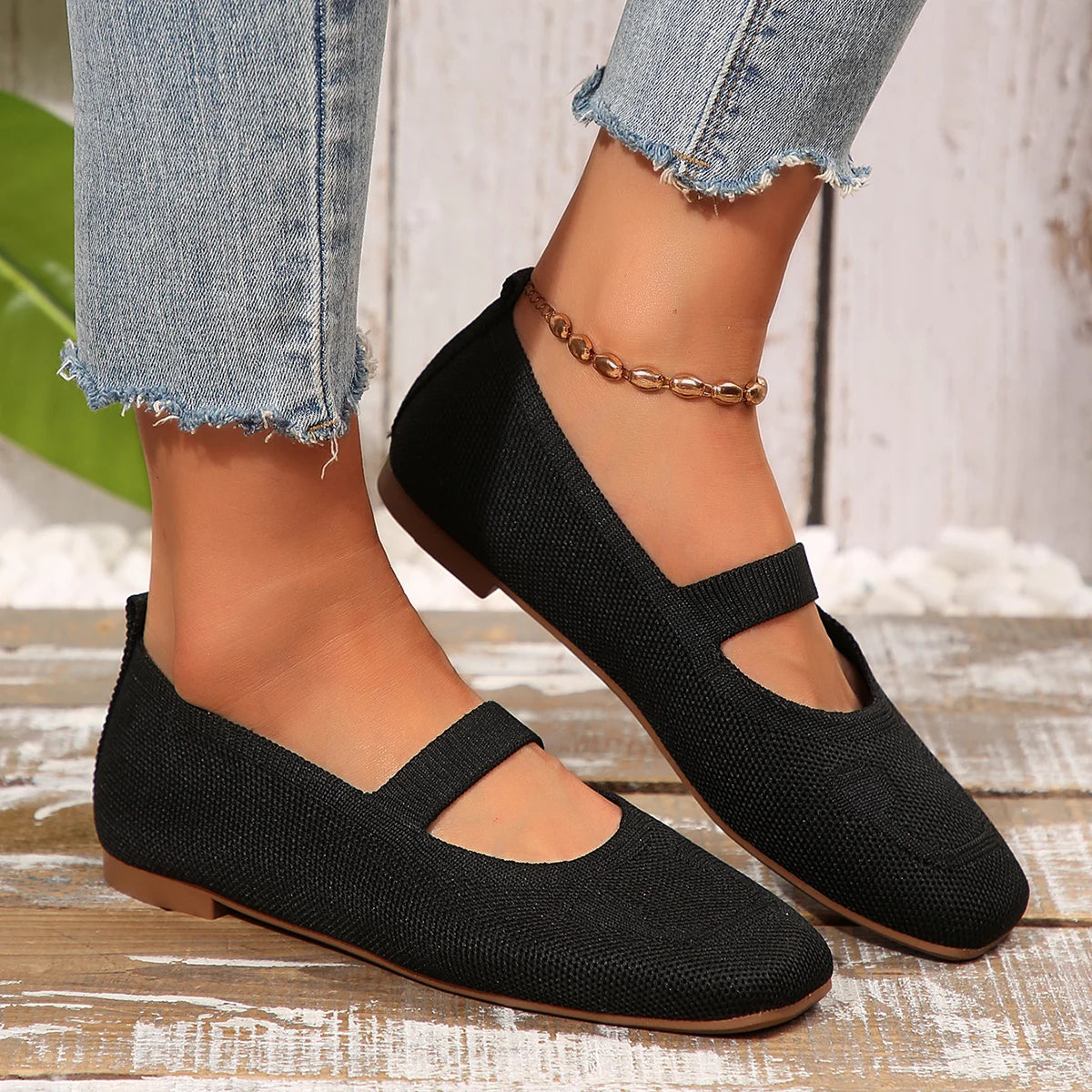 Women Flats Summer Trend Knitted Flat Shoes