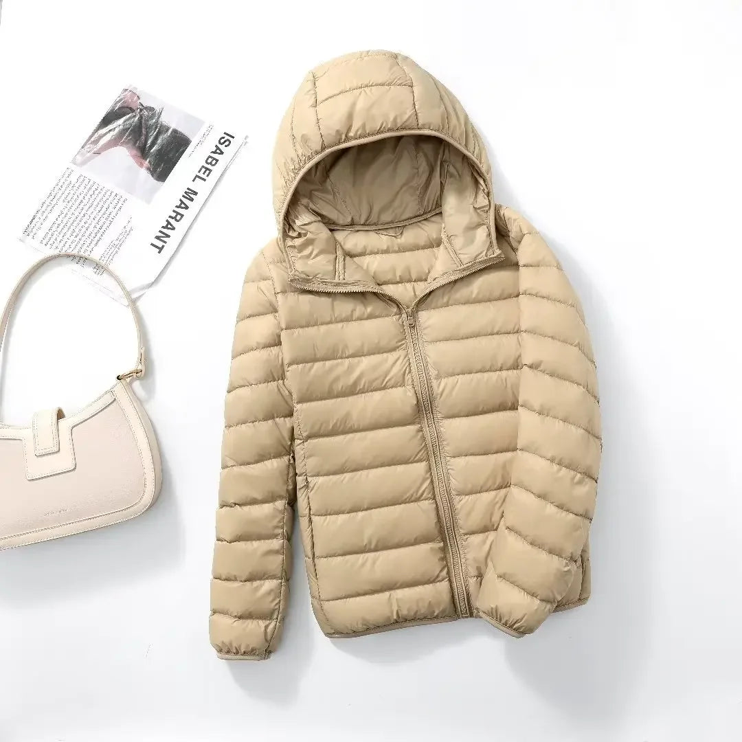 Women Puffer Jacket Ultra Light Weight Packable Hooded Down Coats