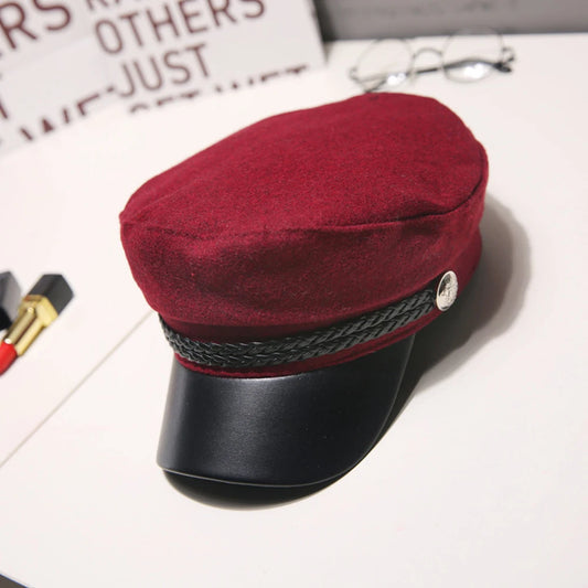 Women Men Octagonal Hat Beret Caps Sailor Hats