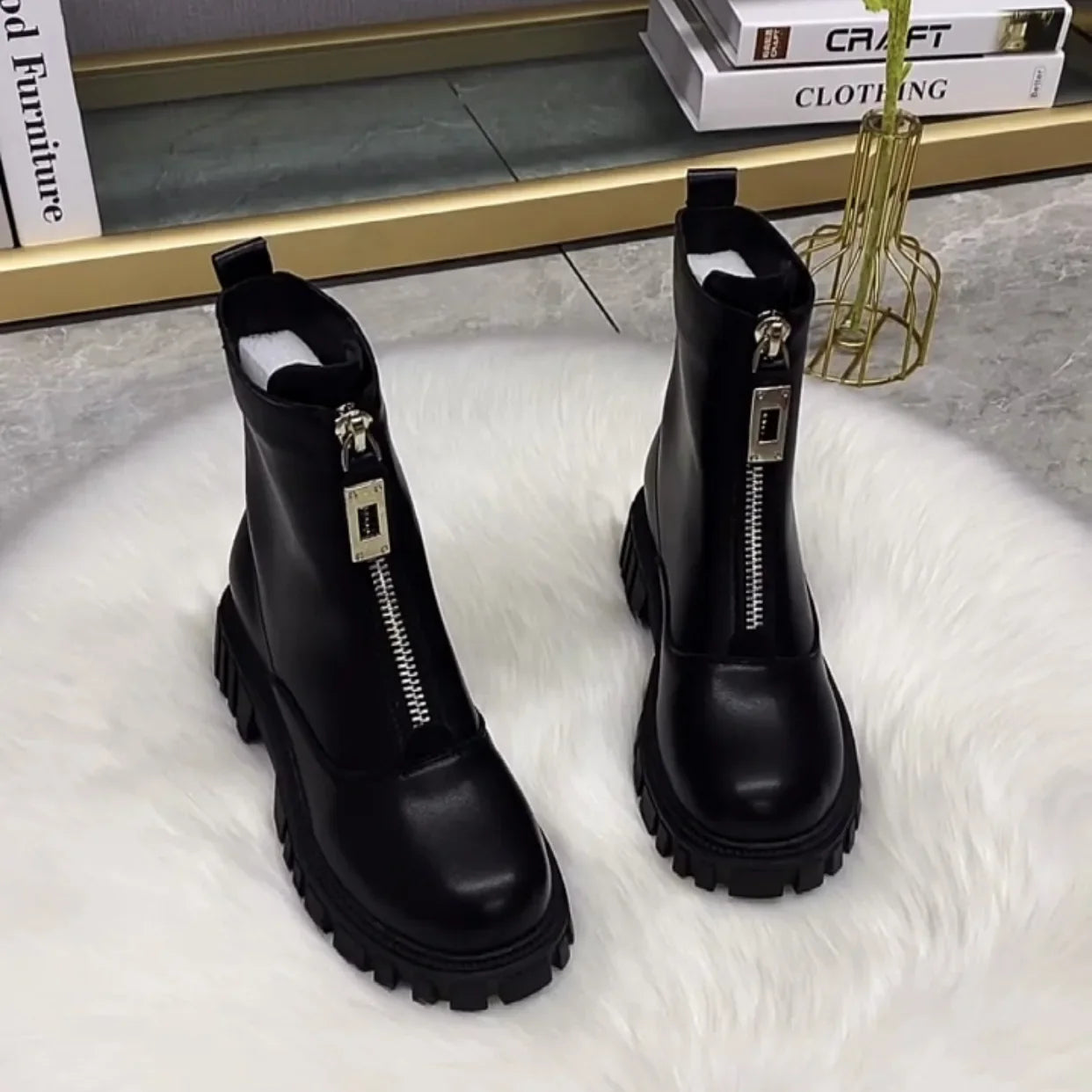 Women Boots Fashion Casual Leather Boot