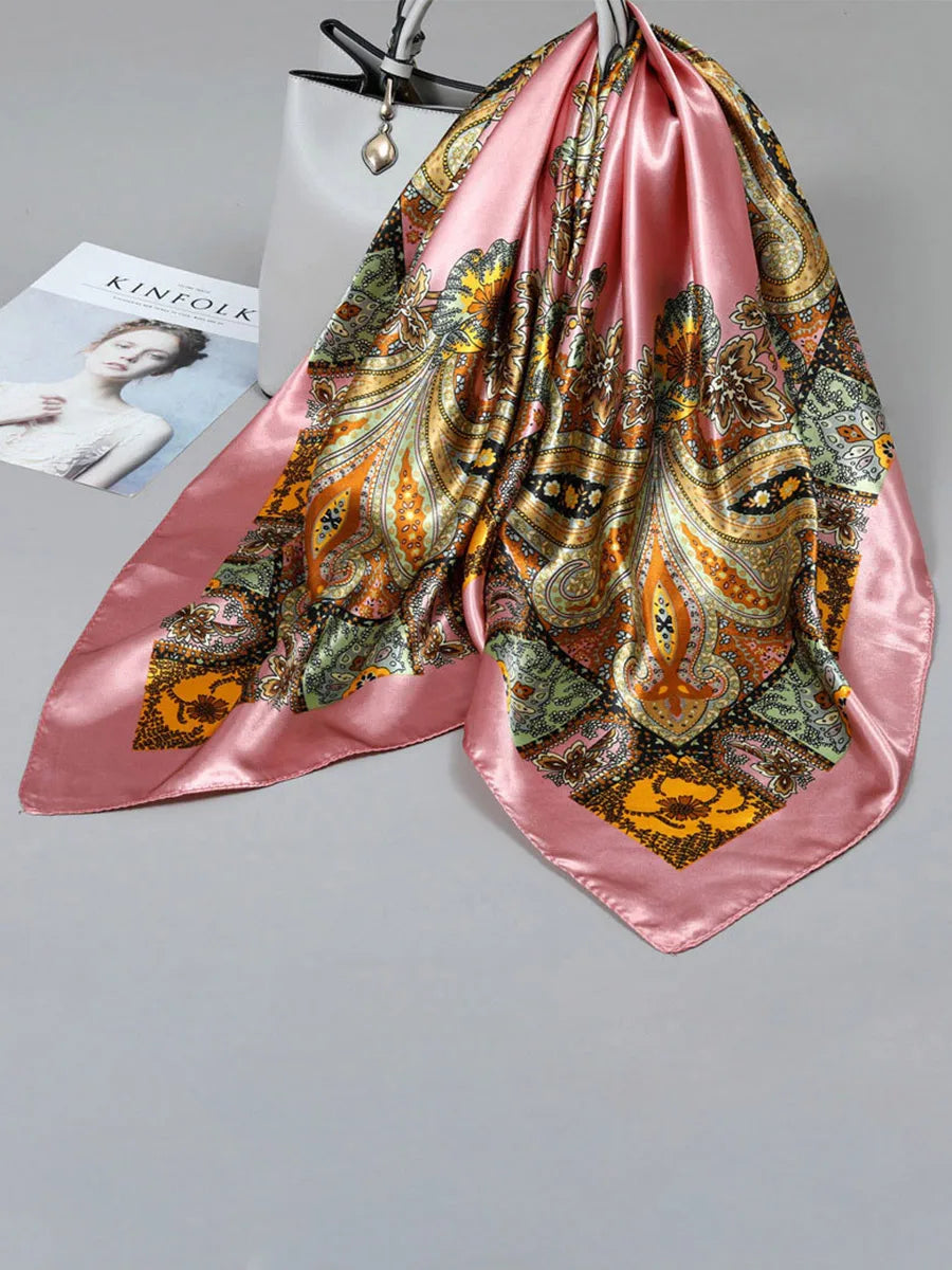 Printed Square Scarf Lightweight Breathable Scarf