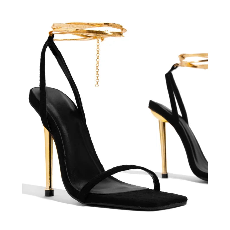 Women High Heels  Summer Square Toe Slingbacks
