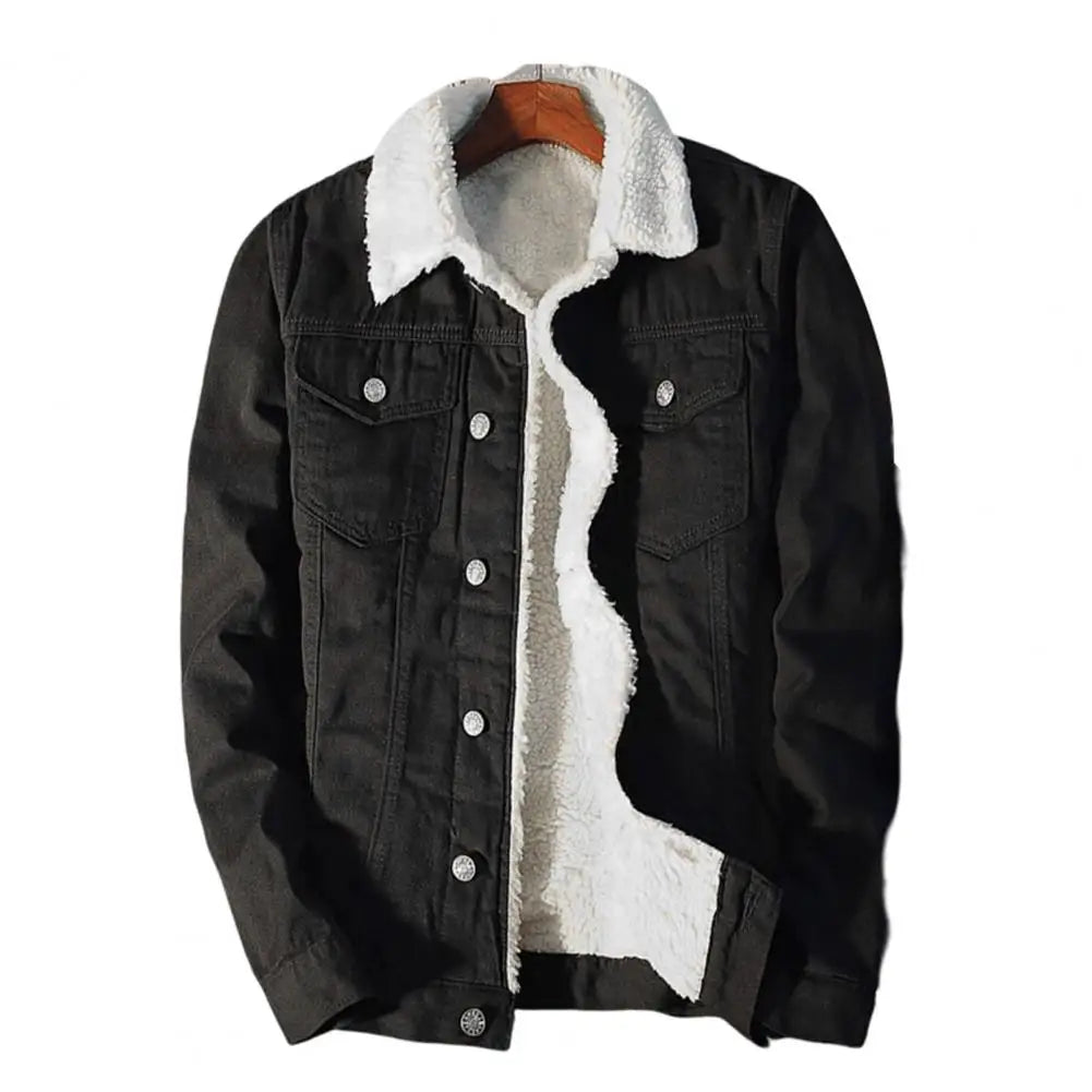Autumn Jacket Denim Inner Fleece Thicken Winter Jeans Jacket Coat