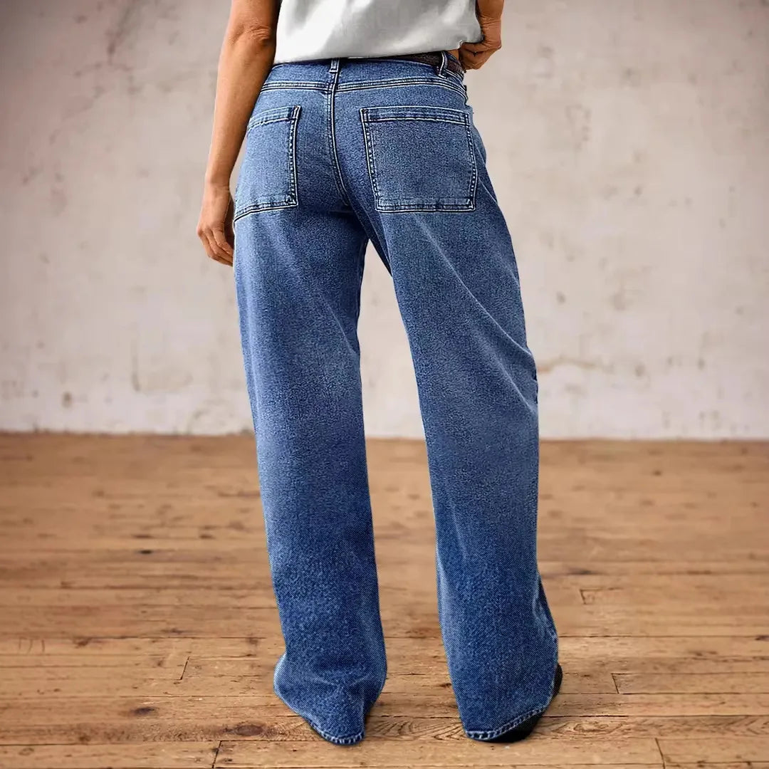 Women's  Denim Pant  Vintage Wide Leg Long Pants