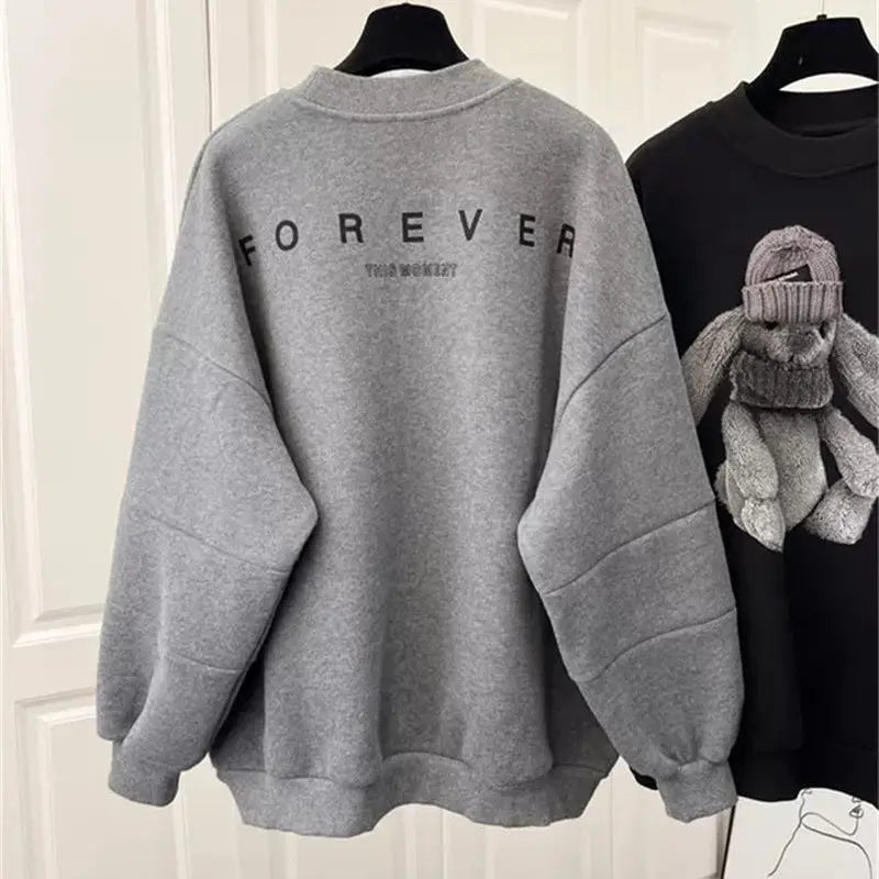 Women's Cute Casual Hoodie round Ne Polyester Fiber Loose Fit