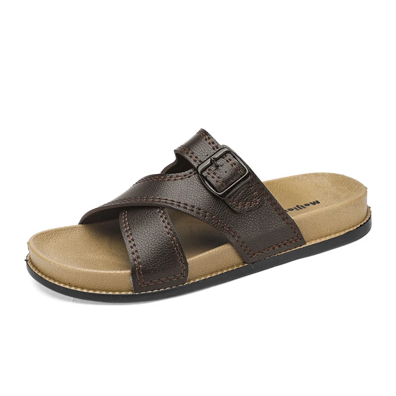 Classic Buckle Slippers For Men