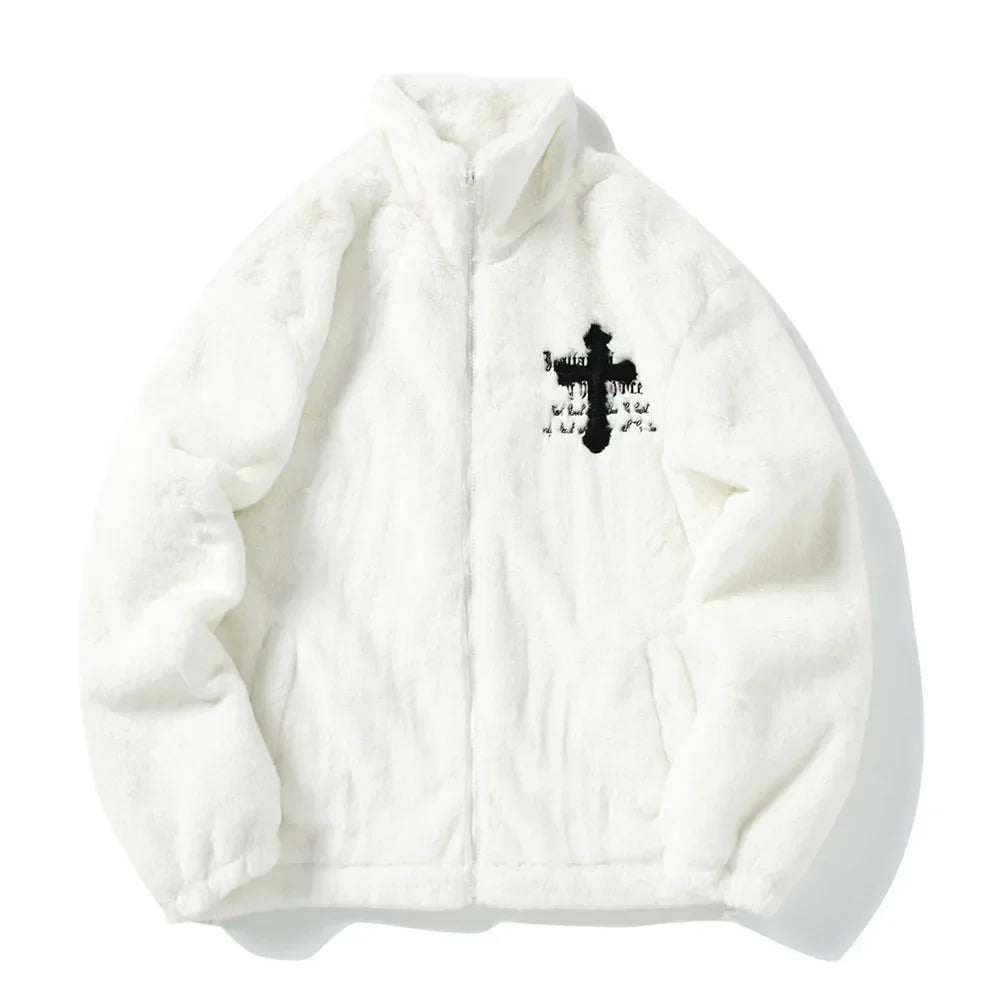 Mens Rabbit Fur Jacket Coats  Zip Up Fashion Outerwear