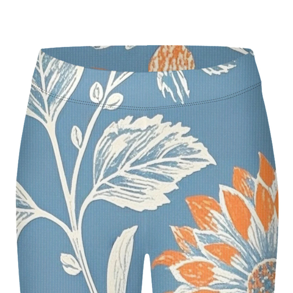 Women's High-Waisted Leggings with Botanical Print