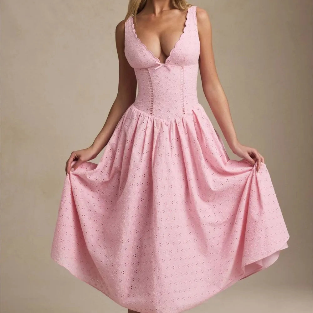 Slim Suspender  Elegant Retro Evening Dress