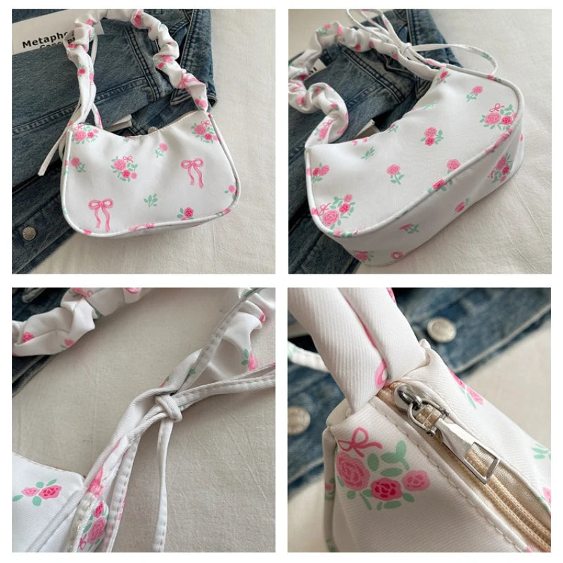 Women's Bags 2025 Summer Nylon Pleated Handbags Armpit Bag