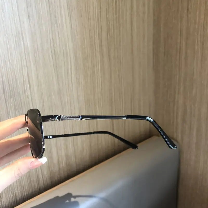 Sunglasses For Men Crystal Glass Metal High-quality Double Beams