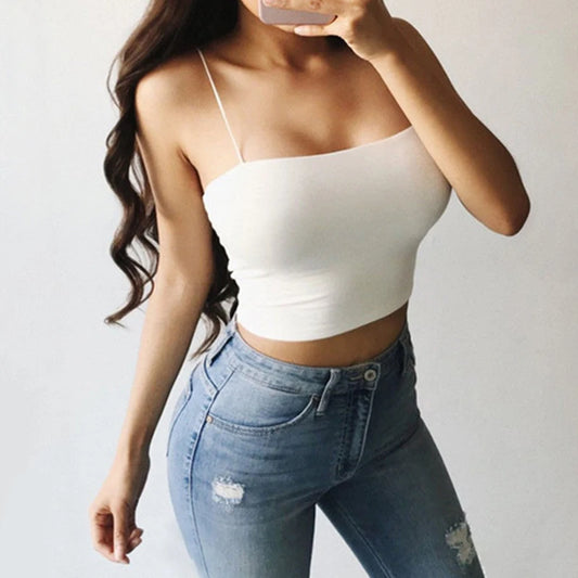 Women Summer Fashion Tanks Tops Sexy Vest Sleeveless Cotton Straps Camis Fitness Bustier