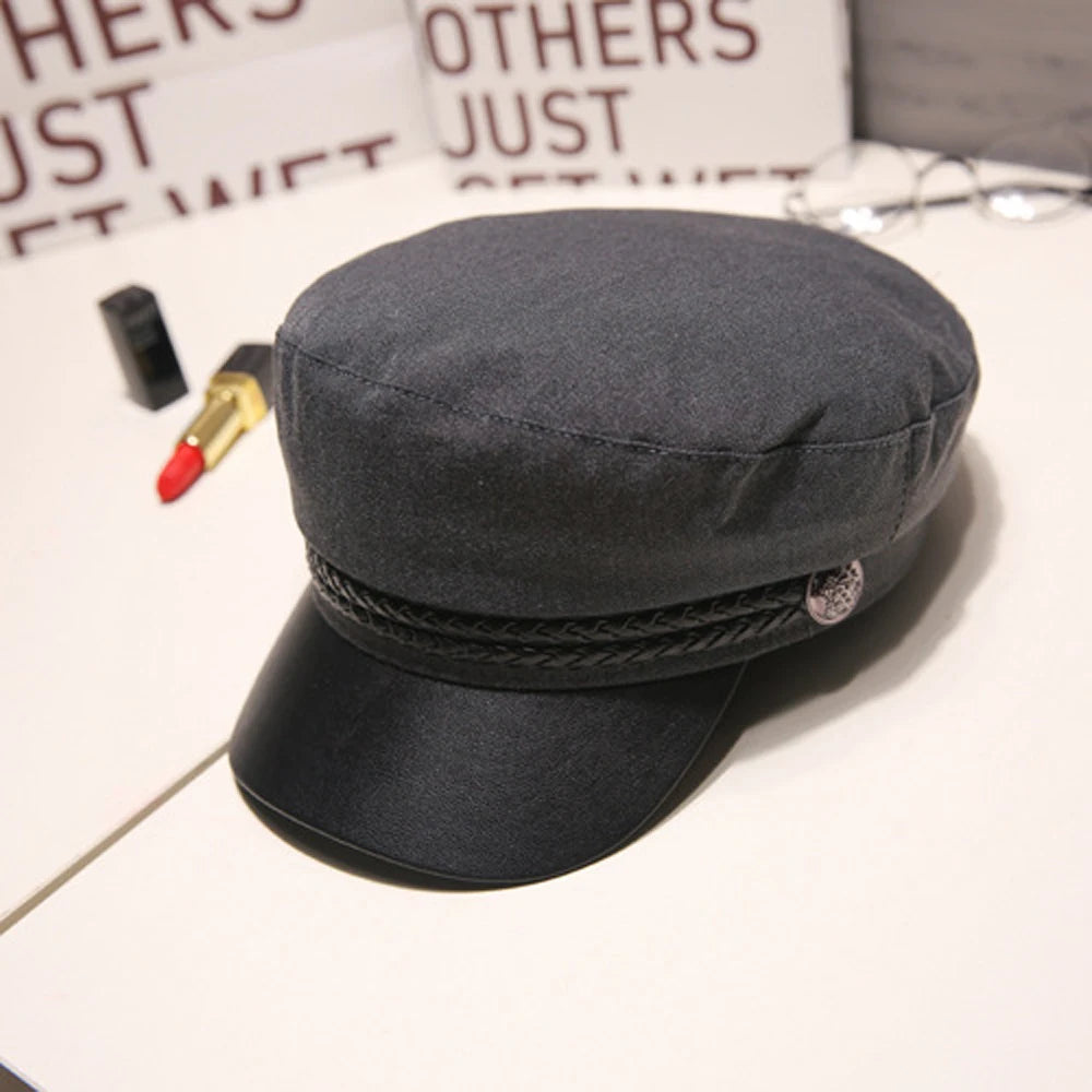 Women Men Octagonal Hat Beret Caps Sailor Hats