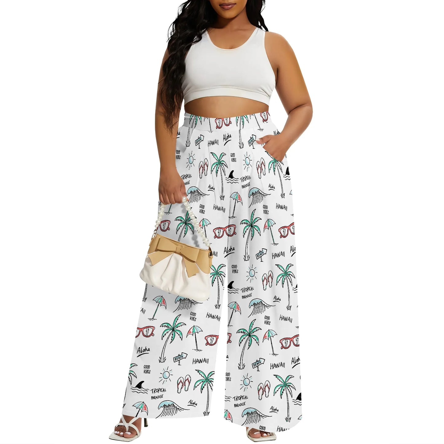 Wide Leg Pants for Women  with Pocket