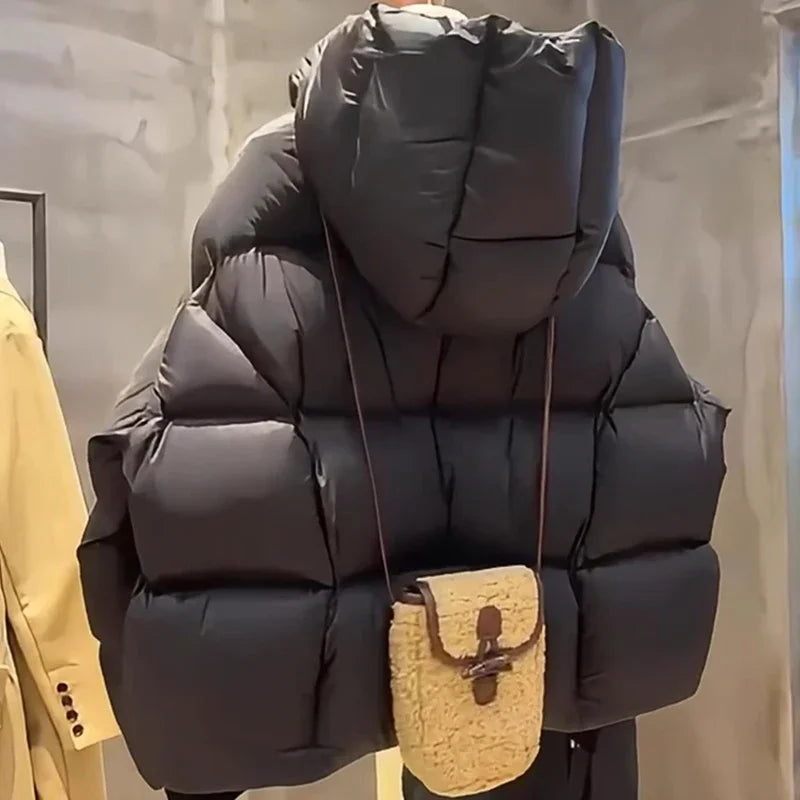 Casual Down Puffer Loose Hooded Parkas Jacket
