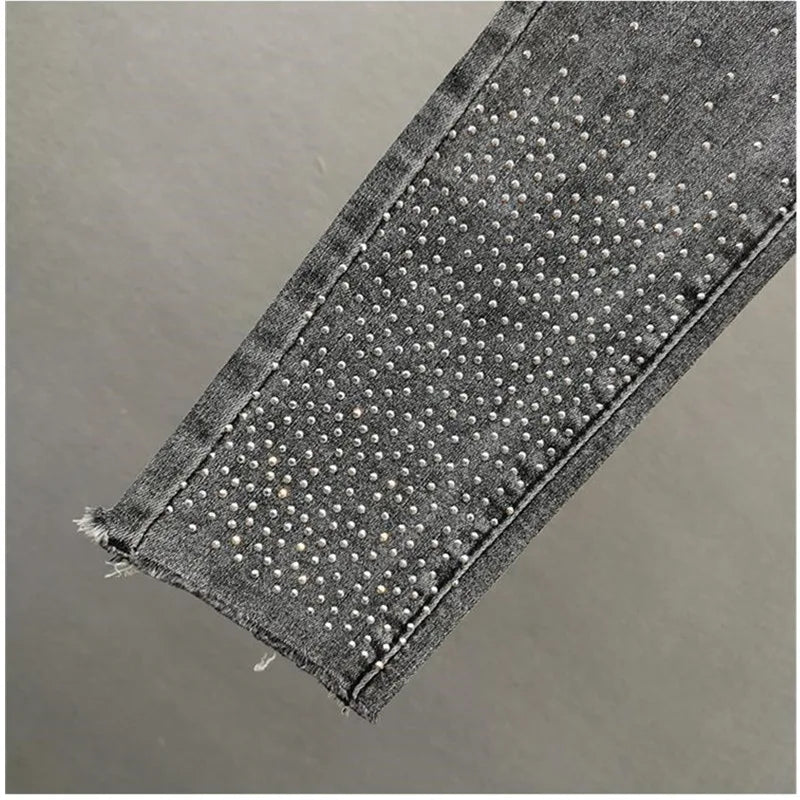 Women's Jeans Elastic Slim  Hot Diamond Small Foot Pencil Pants