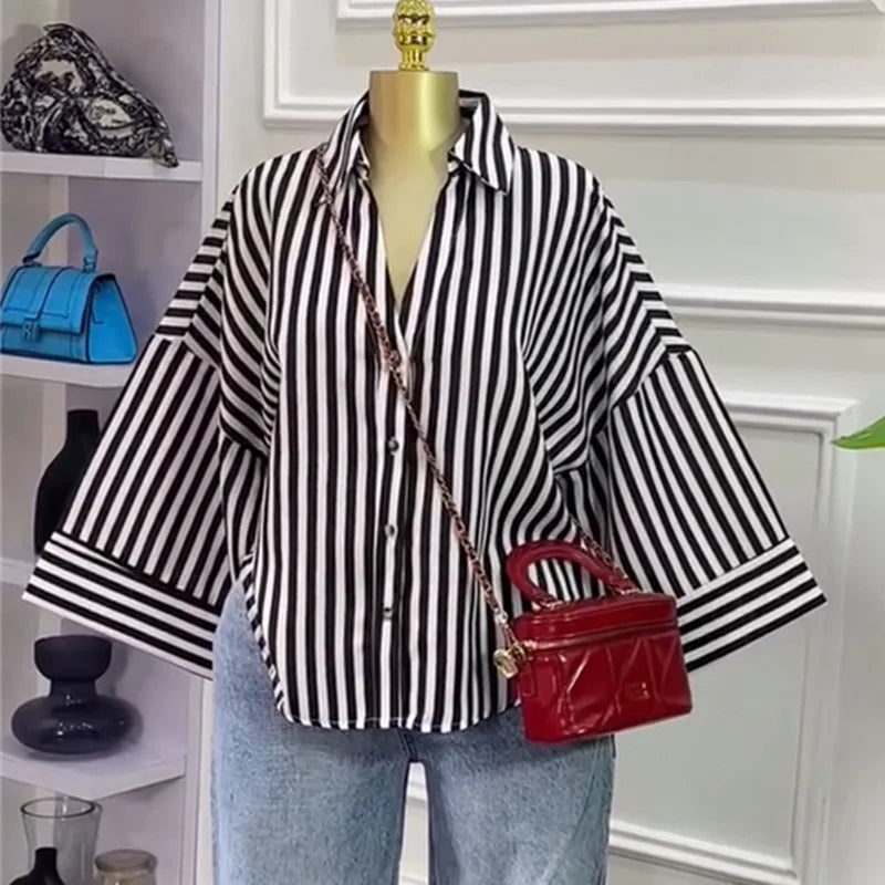 Blouses Shirt Turn Down Collar Full Sleeve