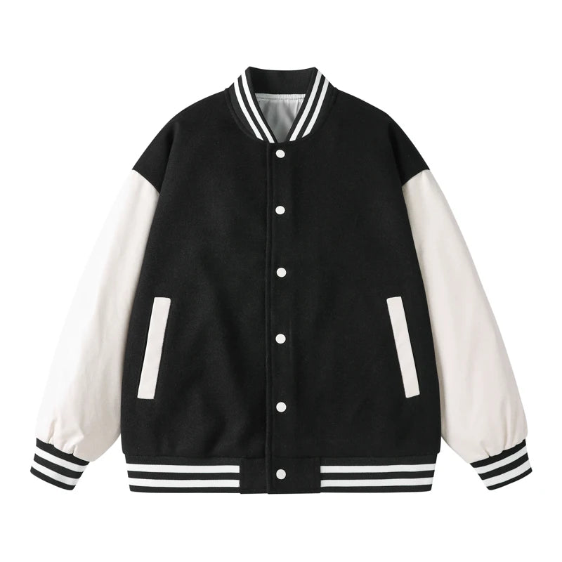 Varsity Jackets Button Leather Sleeve Men Custom Logo