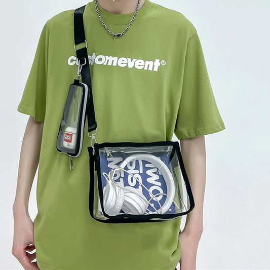 Women Crossbody Bag Casual Clear Clutches Zip Closure Travel Bag