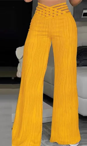 Elegant High Waist Flared Pants For Women