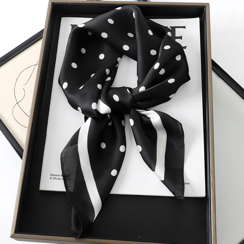 Lady Hair Dot Scarf Female Silk Square Scarves