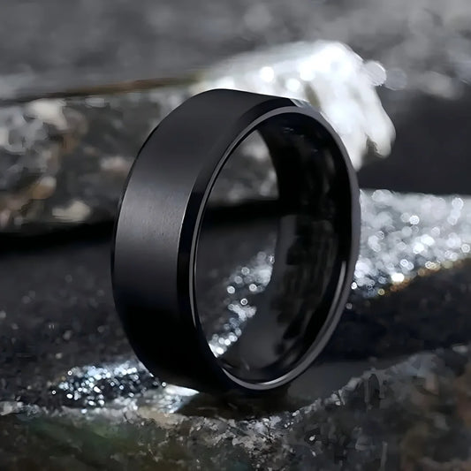 Fashion Charm Jewelry Ring for Men Women Stainless Steel Black Rings