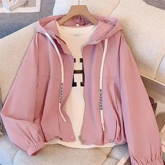 Hooded Windbreaker Casual Short Coat Outwear