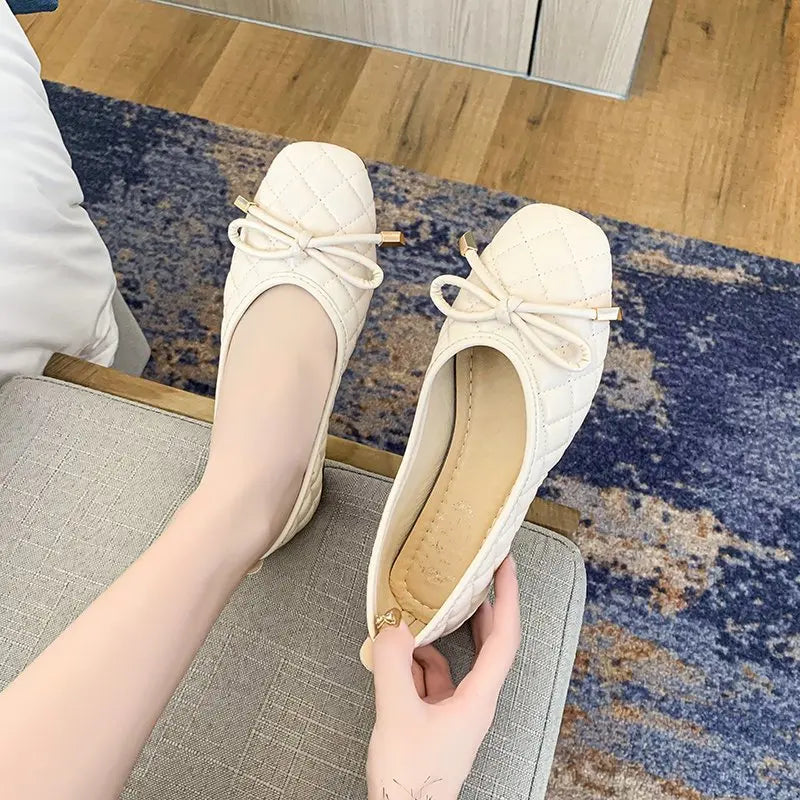 Casual Flats Shoes Women Fashion Pointed Toe  Single Shallow Mouth Loafers