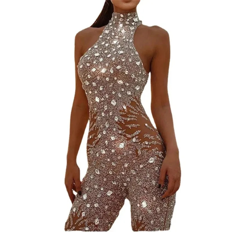 Sleeveless Jumpsuits Slim Womens Jumpsuit Chic Elegant