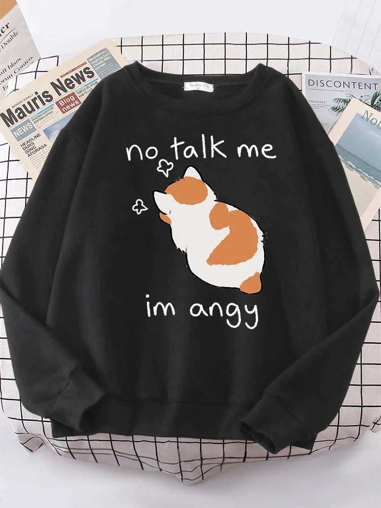 Female Sweatshirts Cat Print Top