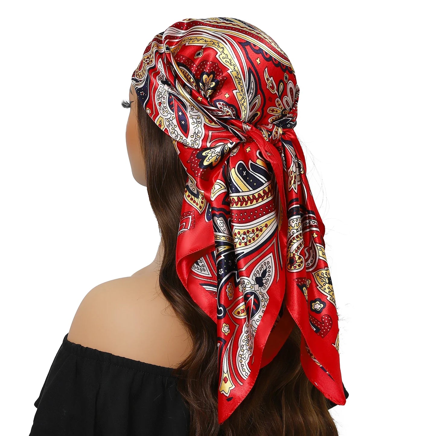 Head Scarf for Women Luxury Brand Satin Bandana