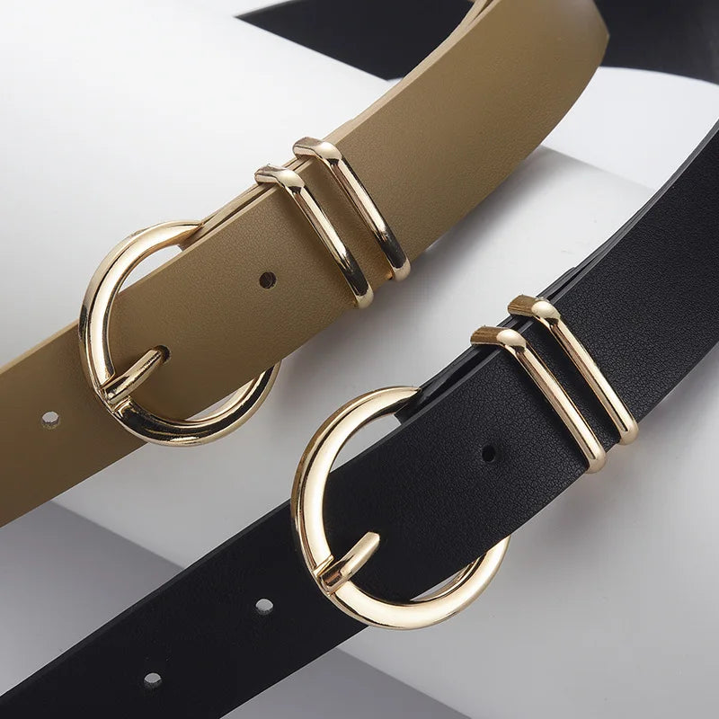 Women Belt Stylish Metal Buckle Belts Minimalist Dress