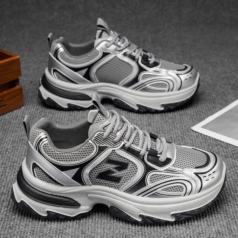 Sneakers, Men's Casual Sports Shoes, Round, with Lace-up Design
