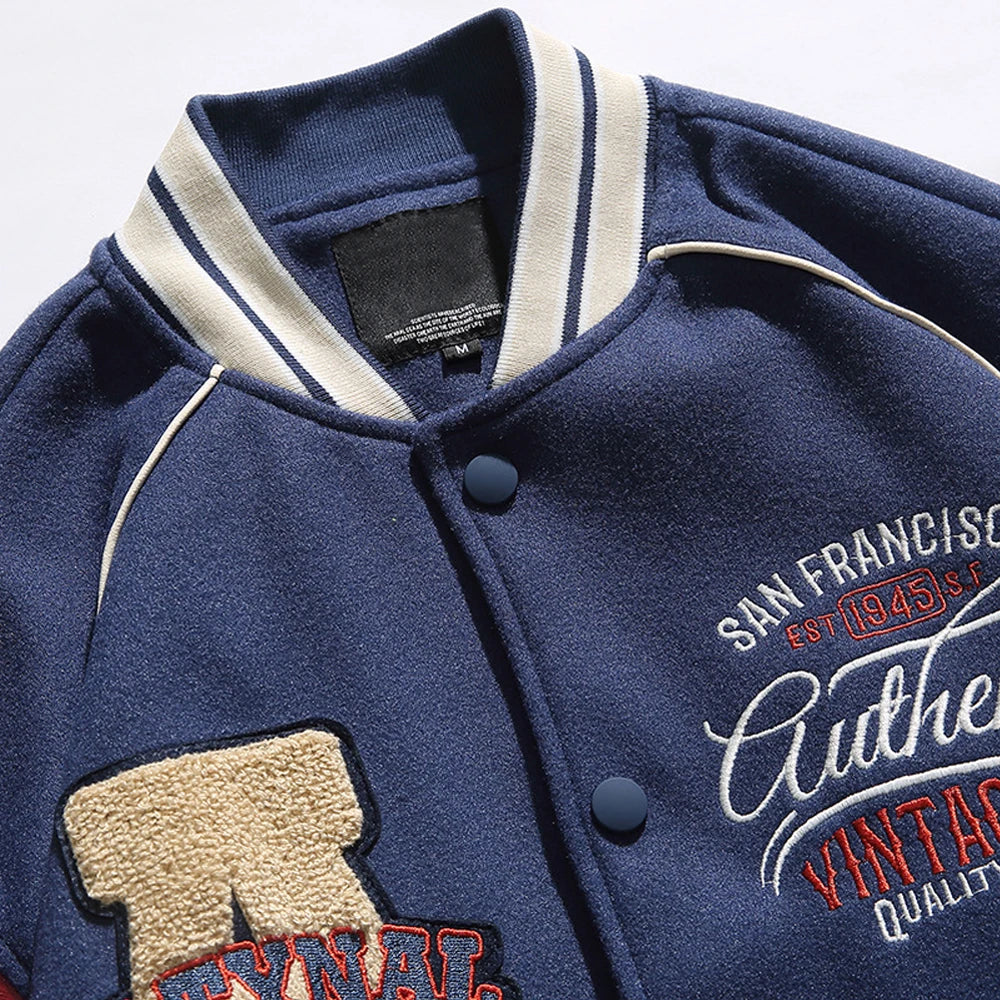 Jacket Men Letter Embroidered Streetwear Varsity Jackets Vintage