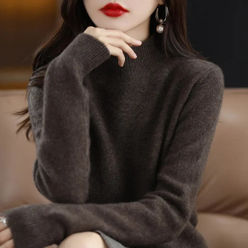 Women's Solid Long Sleeve Pullovers Knitwear