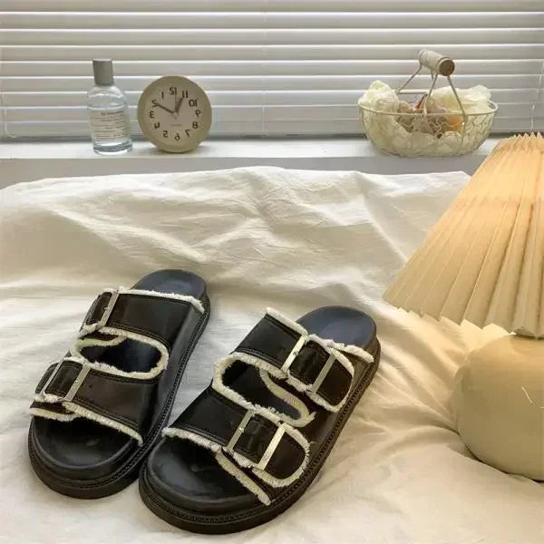High Quality Female Shoes Ladies Slippers Platform Soft Slides
