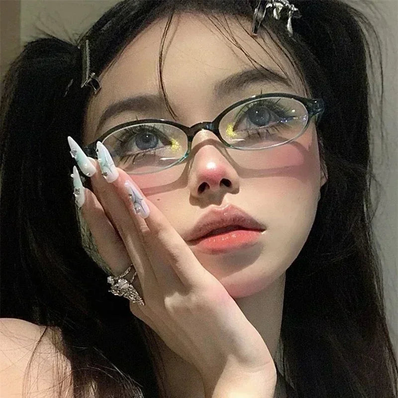 Women Oval Glasses  Blue Light Blocking Eyeglasses