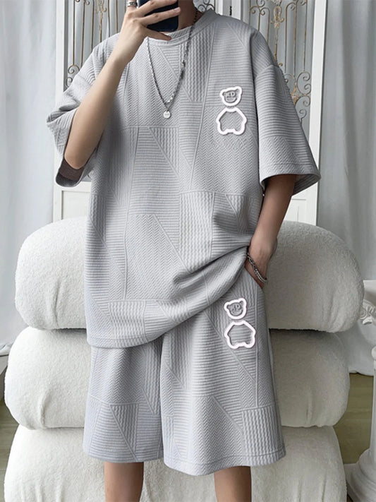 Casual Sportswear Set for Men Short Sleeve