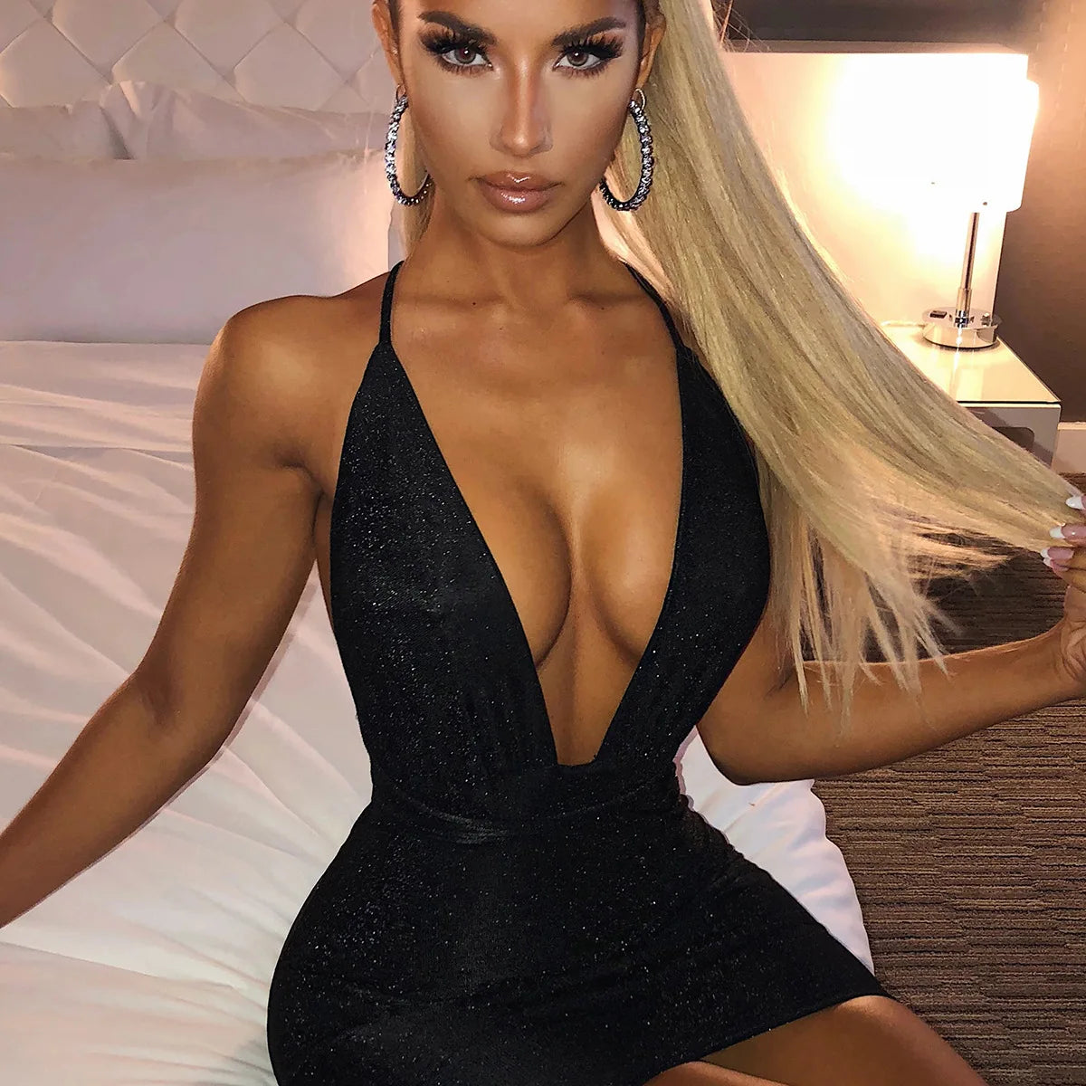 Sexy Sparkle Jumpsuit Glitter Backless Party Club Rompers
