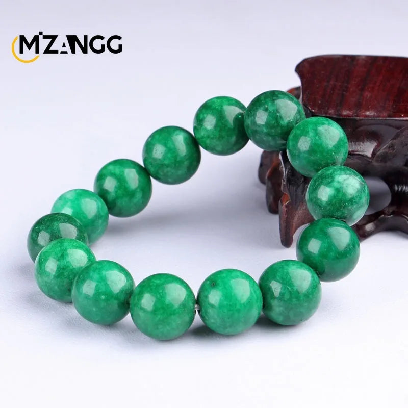 Natural Jade Dry Green Bracelet Necklace Hand-carved