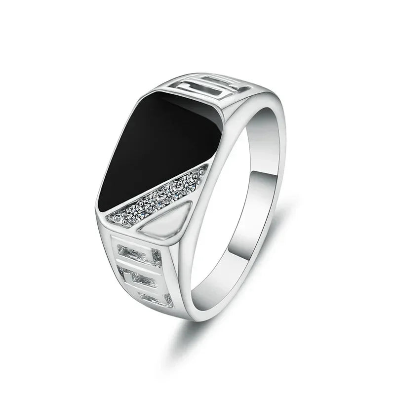 New Metal Glossy Rings for Men Geometric Width Signet Square Finger Punk Style Fashion Ring