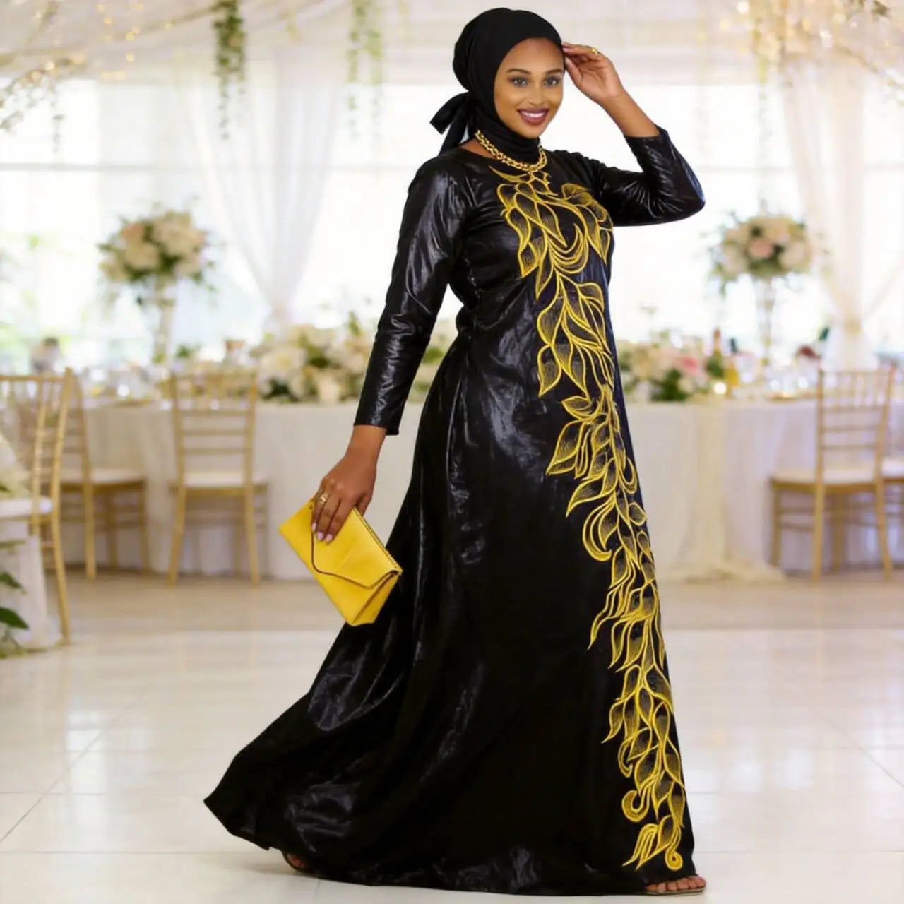 African Dresses For Women Luxury Boubou Material Rich Embroidery Design