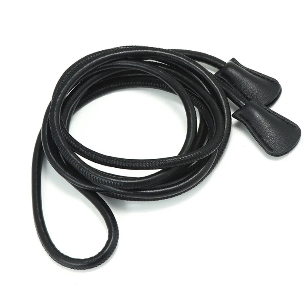 Women Knotted Thin Waistband Summer Dress Leather Belt