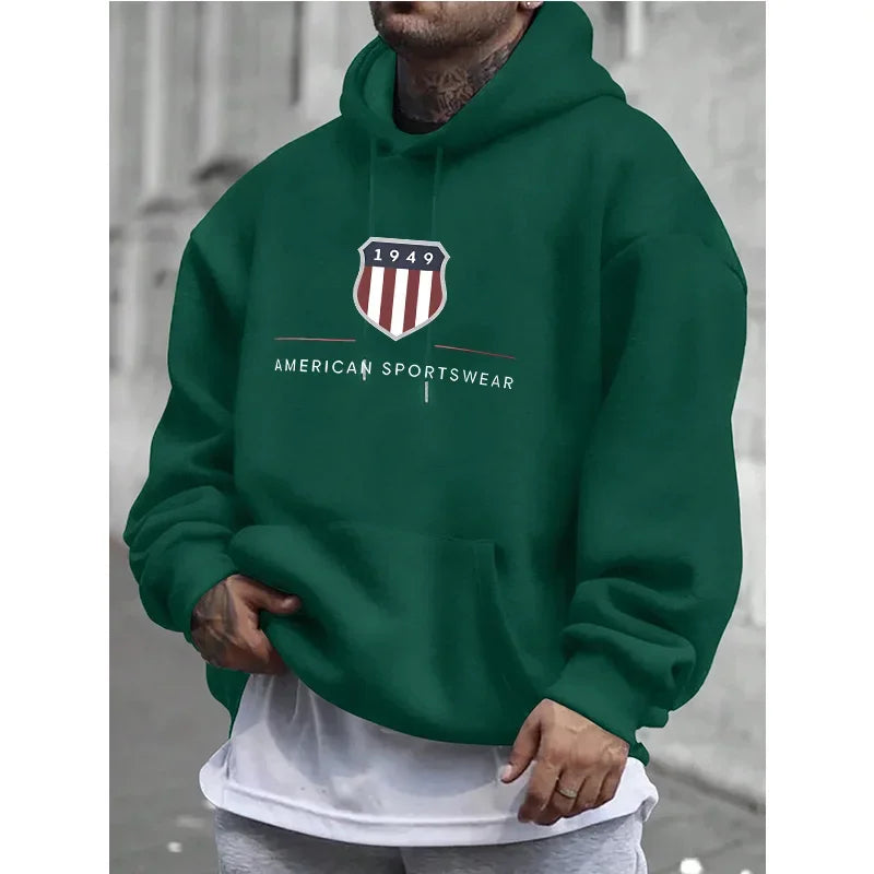 men's warm sweatshirt,urban fashion, casual, loose and fresh