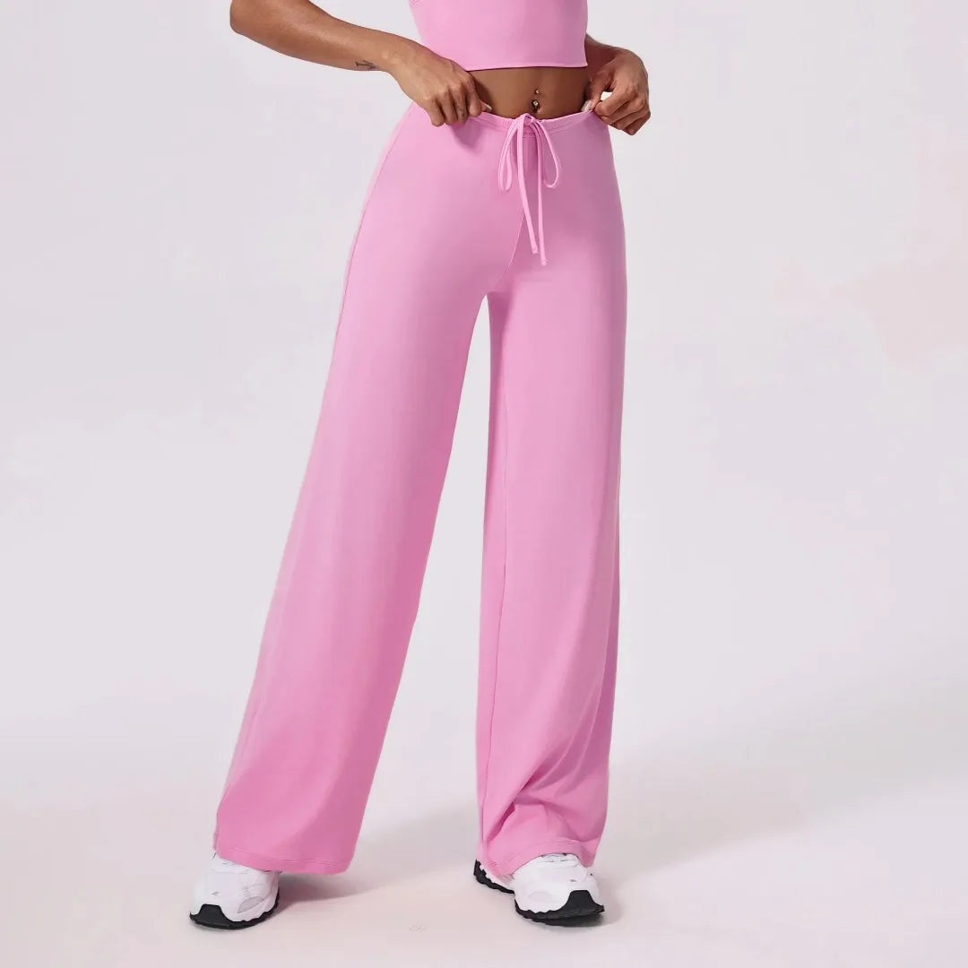 Women's Wide-leg Loose Yoga Pants High Waist Hip Lift Breathable Sports Flared Trousers