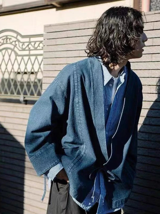 Vintage Denim Coat Men Women Unisex Oversized